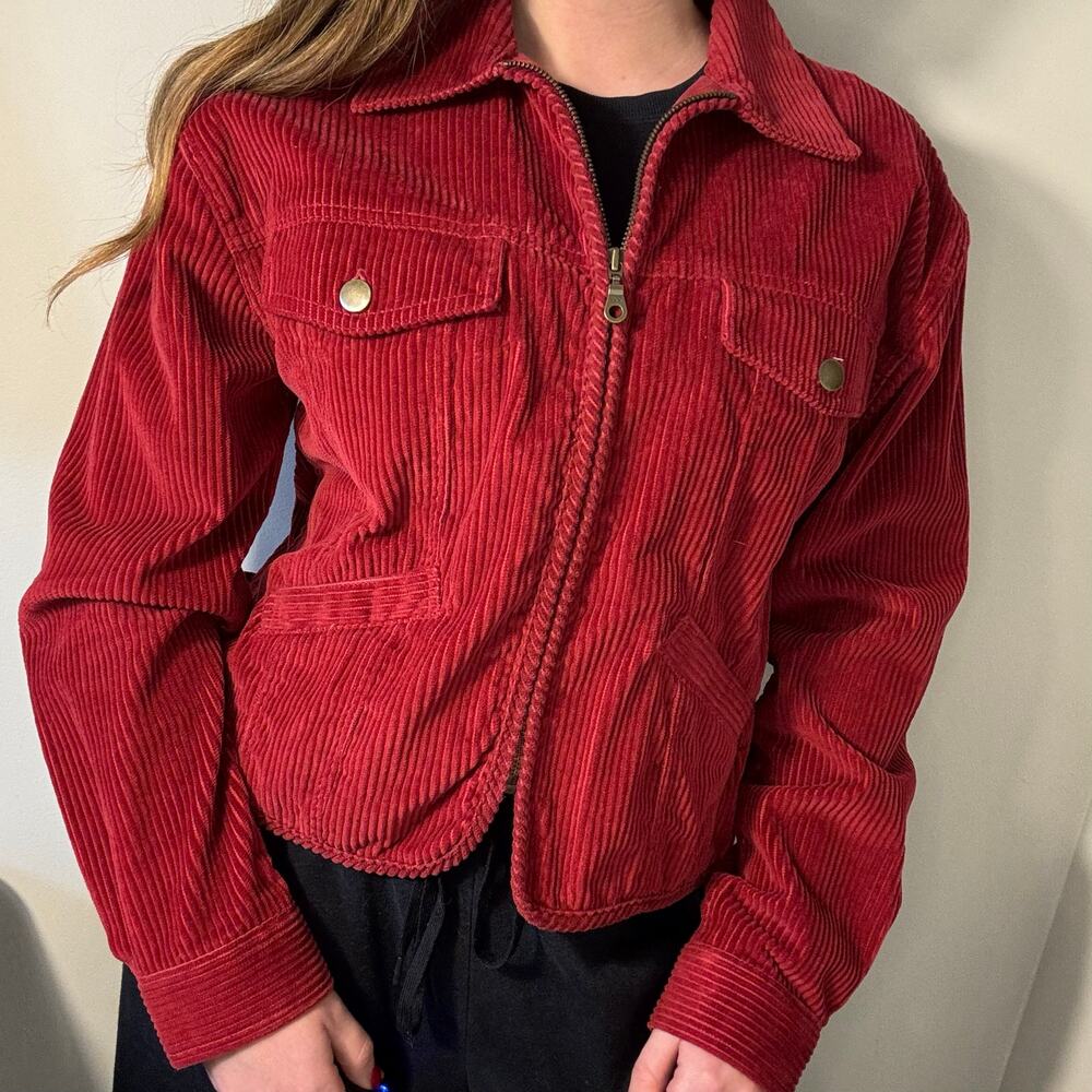 Vintage Crossroads Y2K 90s Red Corduroy Jacket Gilmore Girls